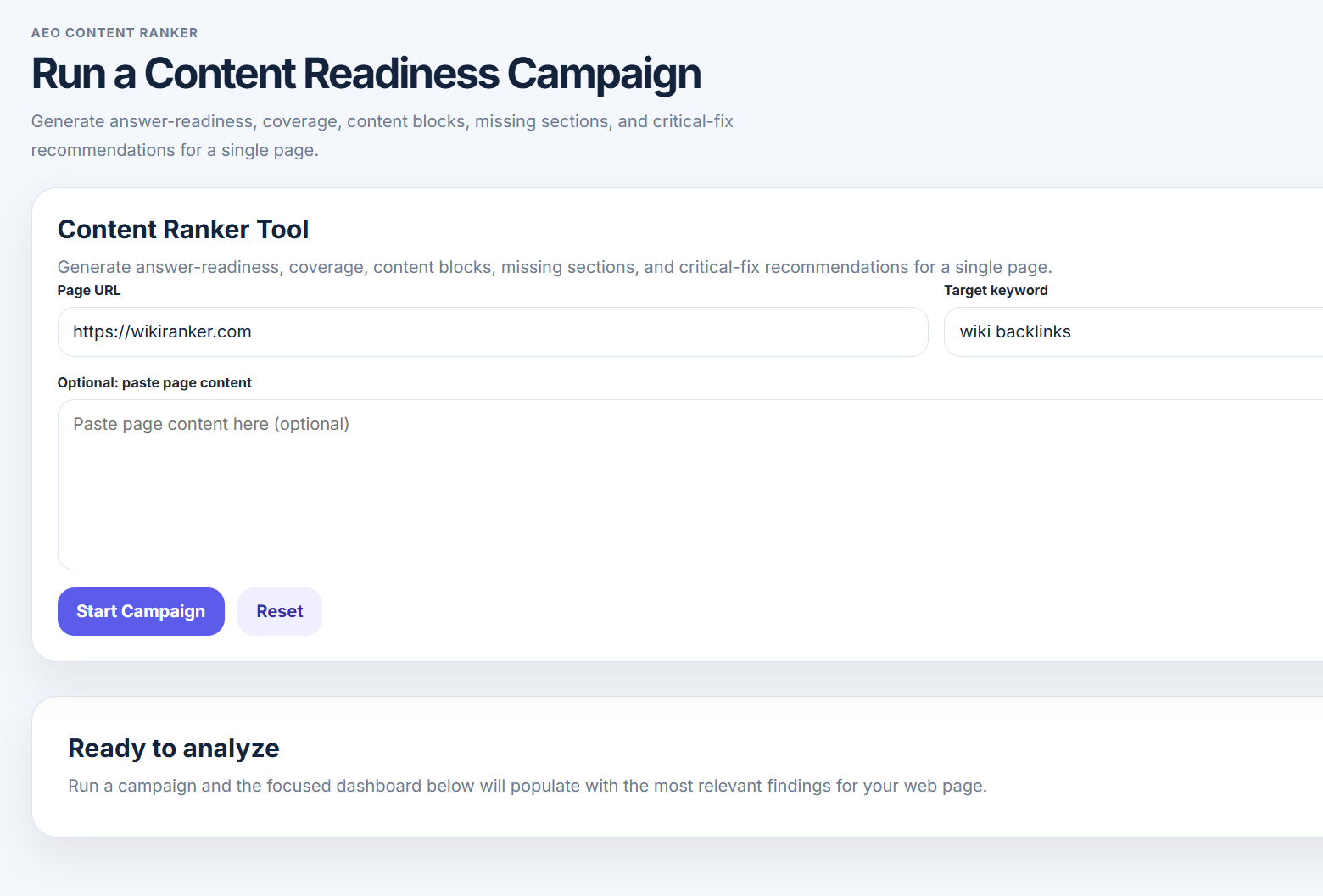 Content Ranker preview